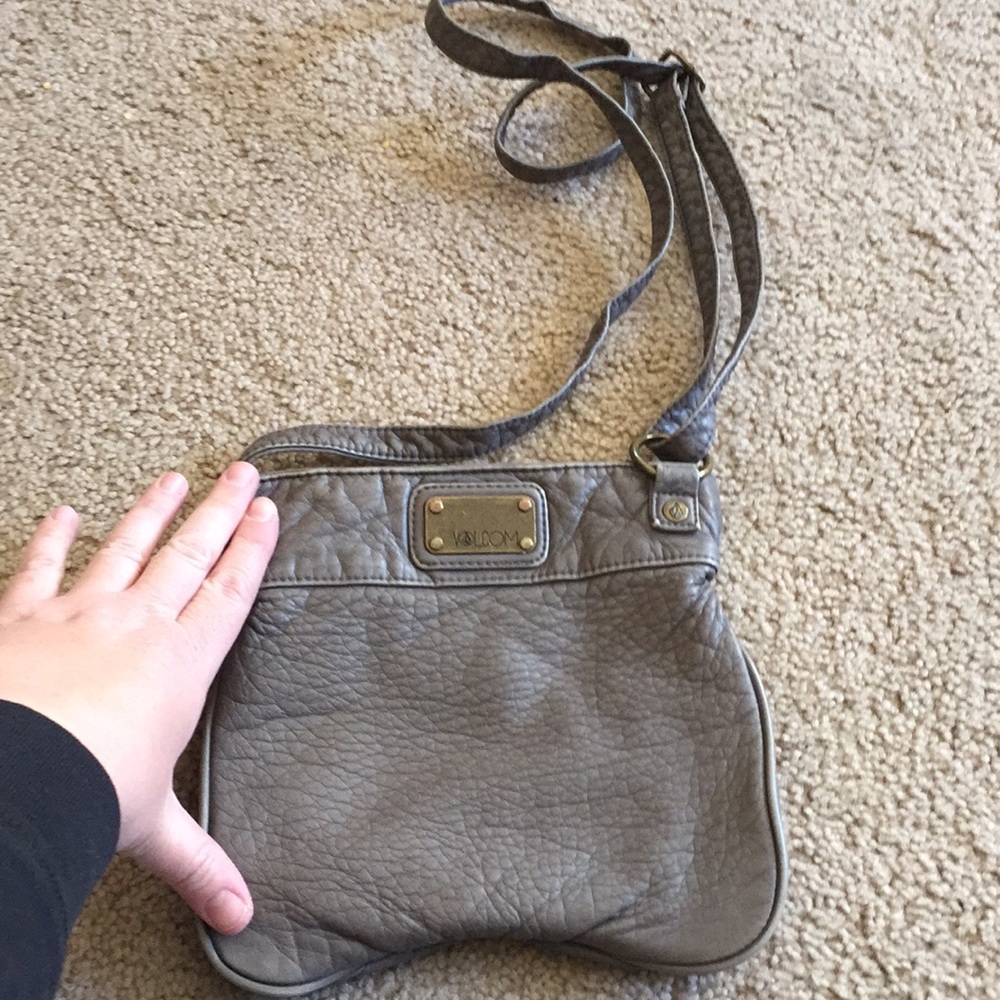 Women’s volcom gray leather mini purse